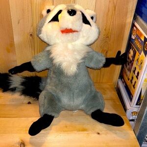 Gray and Black Raccoon Plush Toy